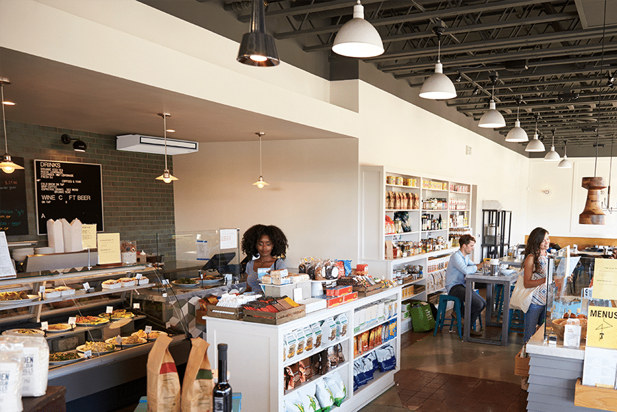 Under ceiling (ceiling suspended) air conditioner for cafes