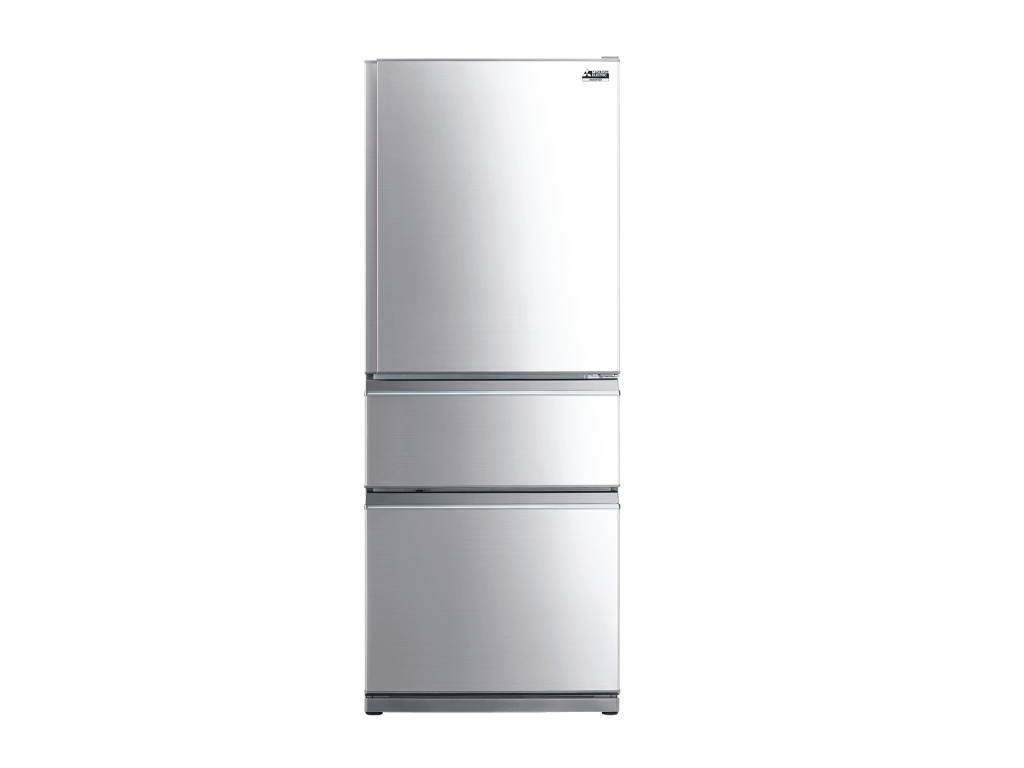 450L 3 Door Bottom Mount Fridge Stainless Steel Mitsubishi Electric