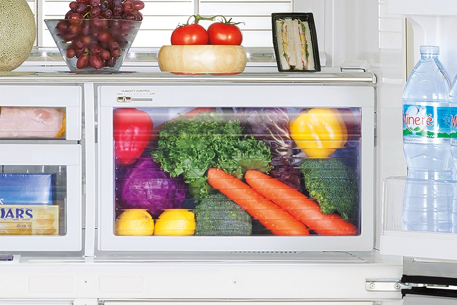 580L L4 Glass Mini French Door vegetable compartment
