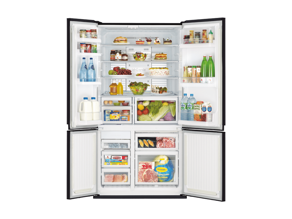 635L Black L4 Glass French Door Fridge Mitsubishi Electric