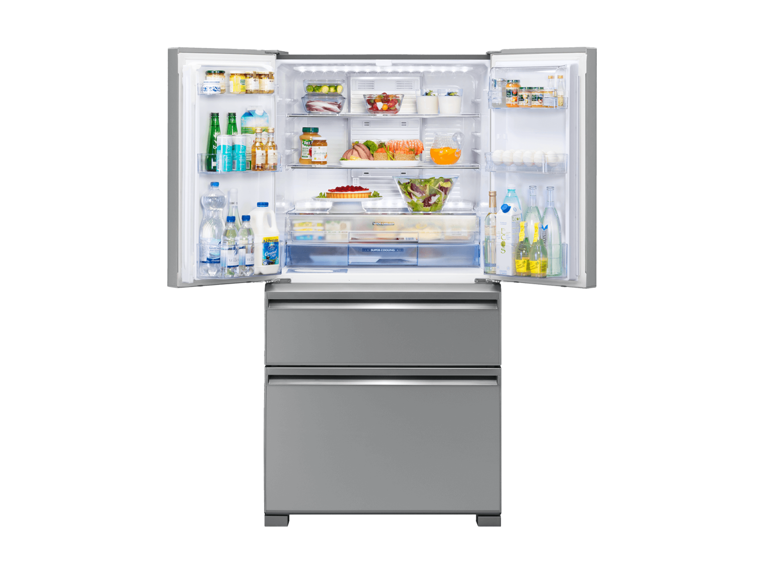 564L French Door Fridge Argent Silver Mitsubishi Electric