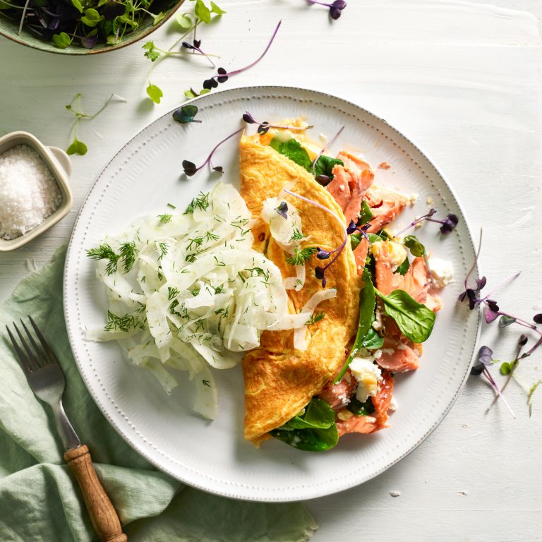 SMOKED TROUT AND RICOTTA OMELETTE