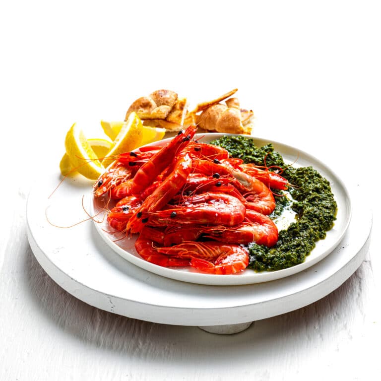 TIGER PRAWNS WITH YEMENI ZHOUG