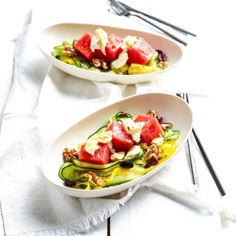 WATERMELON, ZUCCHINI AND BURRATA SALAD