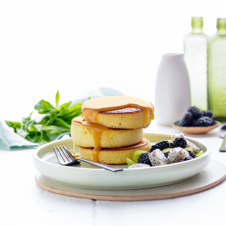 JAPANESE SOUFFLÉ PANCAKES WITH SALTED BUTTERSCOTCH