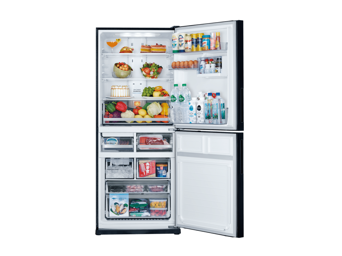 MR-HGS421EX-GBK 2 Door Bottom Mount – Brilliant black Fridge