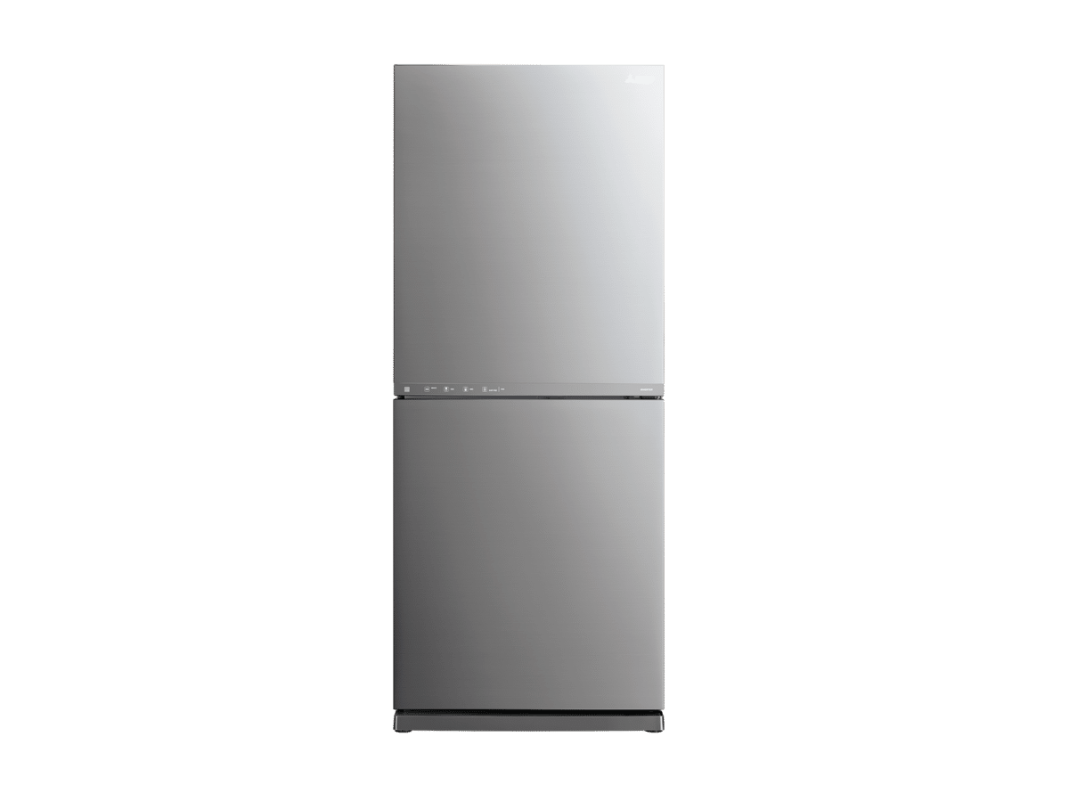 MR-HS421EX-SS 421L 2 Door Bottom Mount Fridge - Sterling Silver