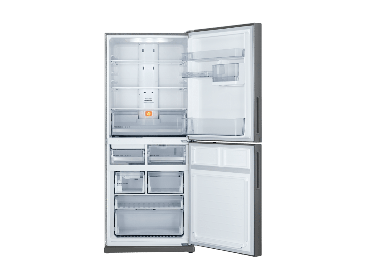 MR-HS421EX-SS 421L 2 Door Bottom Mount Fridge - Sterling Silver