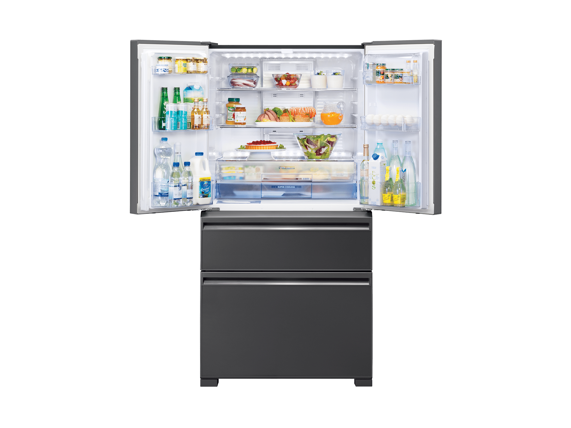 564L French Door Fridge Dark Silver Mitsubishi Electric