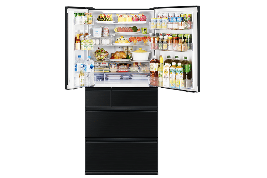 MR-WX700C-B-A Diamond Black multi drawer fridge