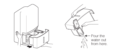 Emptying dehumidifier water tank